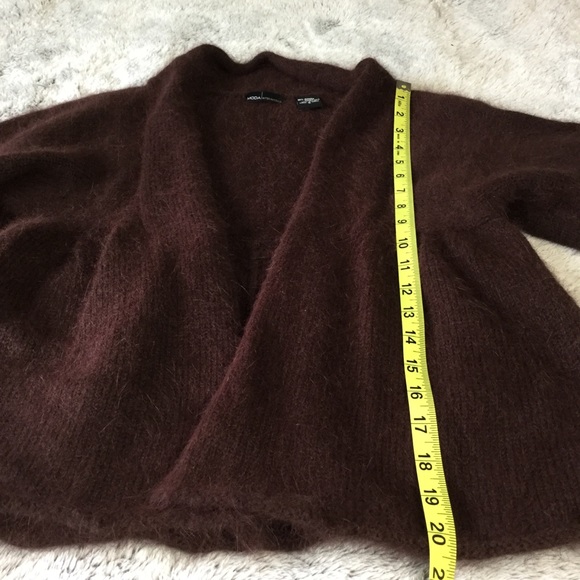 Moda International Angora rabbit fur blend open front Cardigan sweater small - Picture 16 of 17